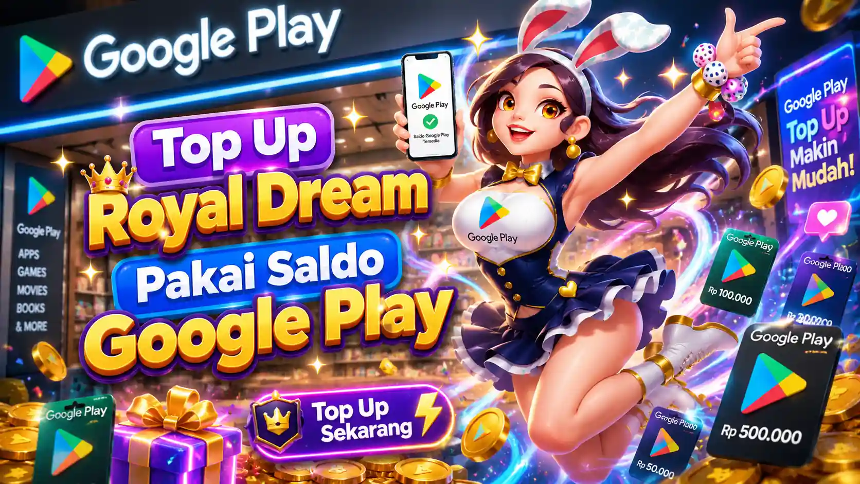 top up royal dream pakai saldo google play 1