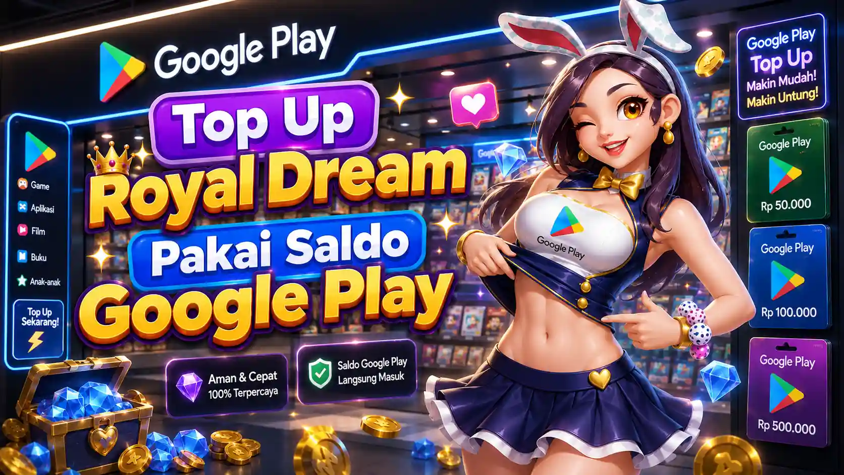 top up royal dream via google play